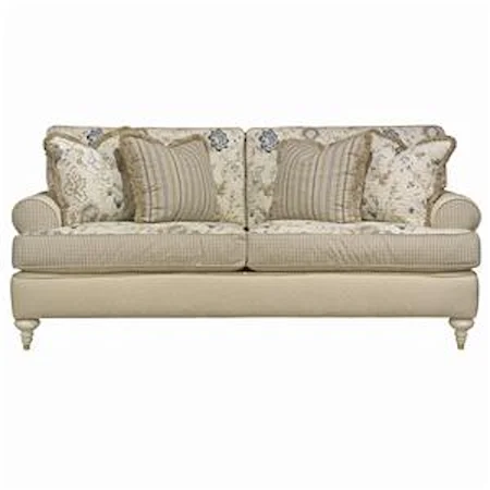 Upholstered Sofa with Turned Legs